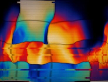 Thermal image showing uneven temperature patterns across HVAC piping